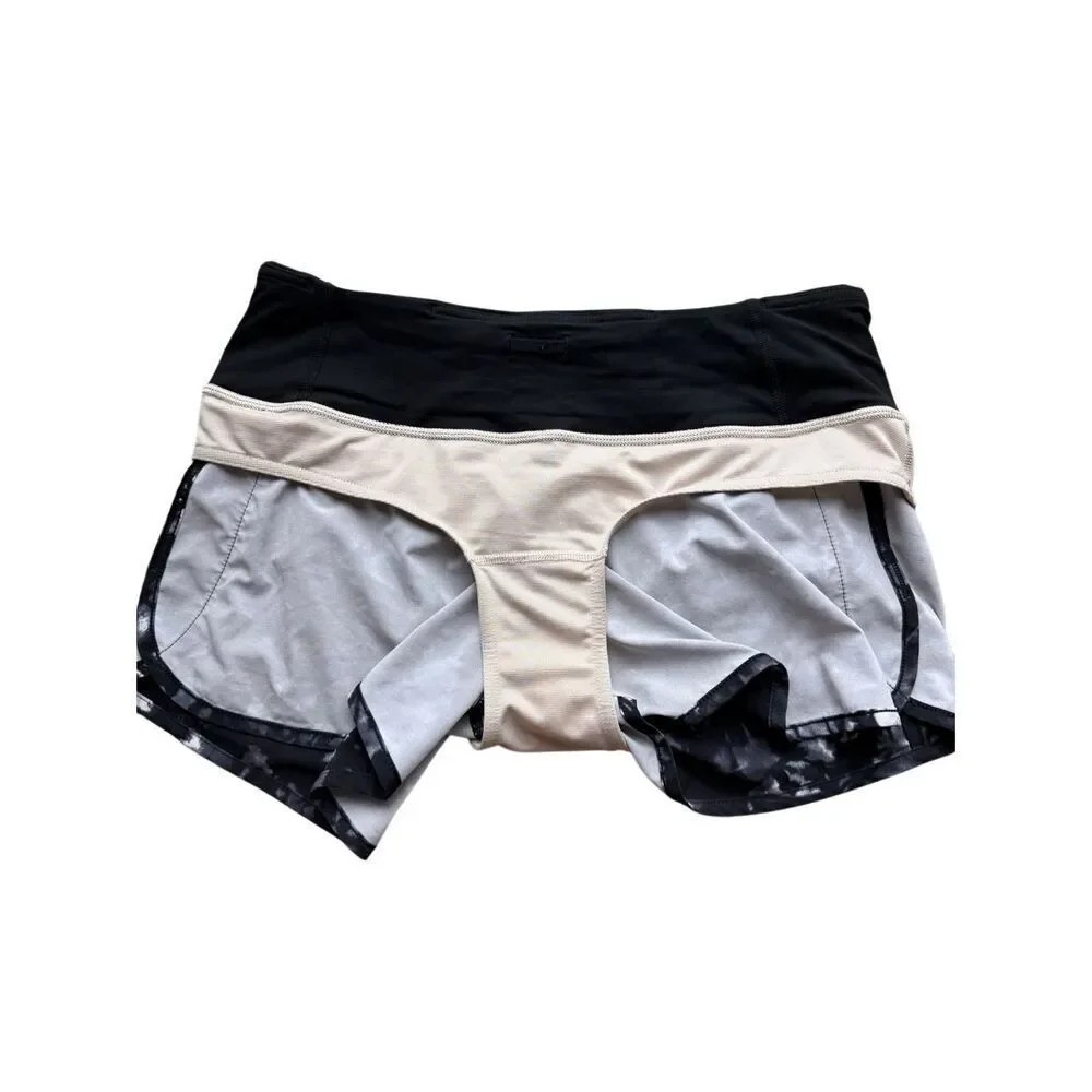 Lululemon Run Times Short 4” In Dusk Dye White Black Size 4